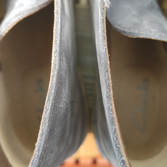 Clarks Bushacre 2 Navy Blue Suede Chukka Boots - Picture 8 of 9